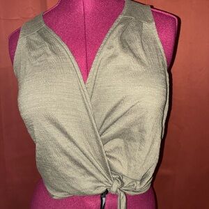 Women's Olive Wrap Top
